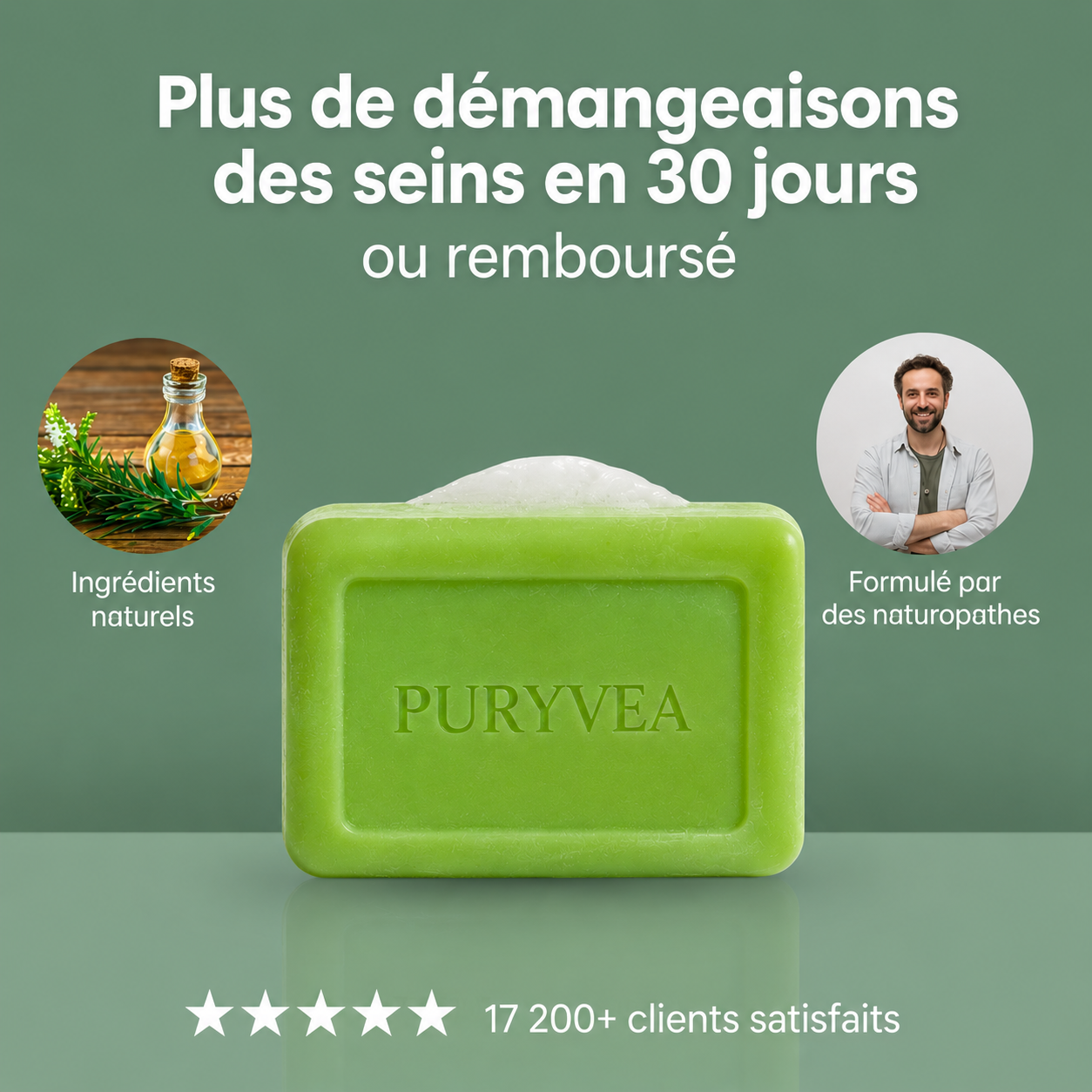 Savon anti-mycoses Puryvea - Fini les démangeaisons aux seins