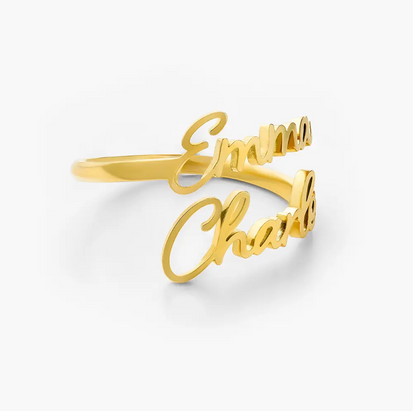 Bague Prénoms Multiples - Cadeau Parfait à Offrir