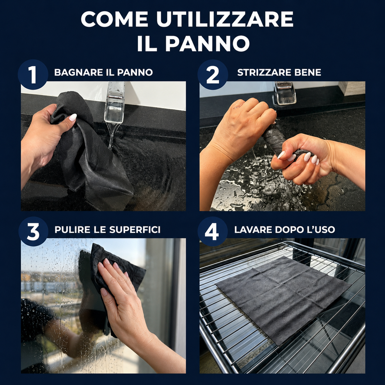 Set da 5 Panni Microfibra SenzaTracce™
